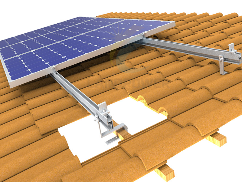 조정 가능한 알루미늄 타일 지붕 후크 태양 광 장착