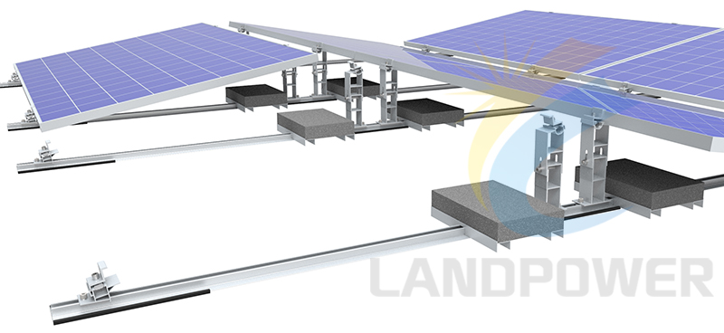 big solar panel flat roof mounting